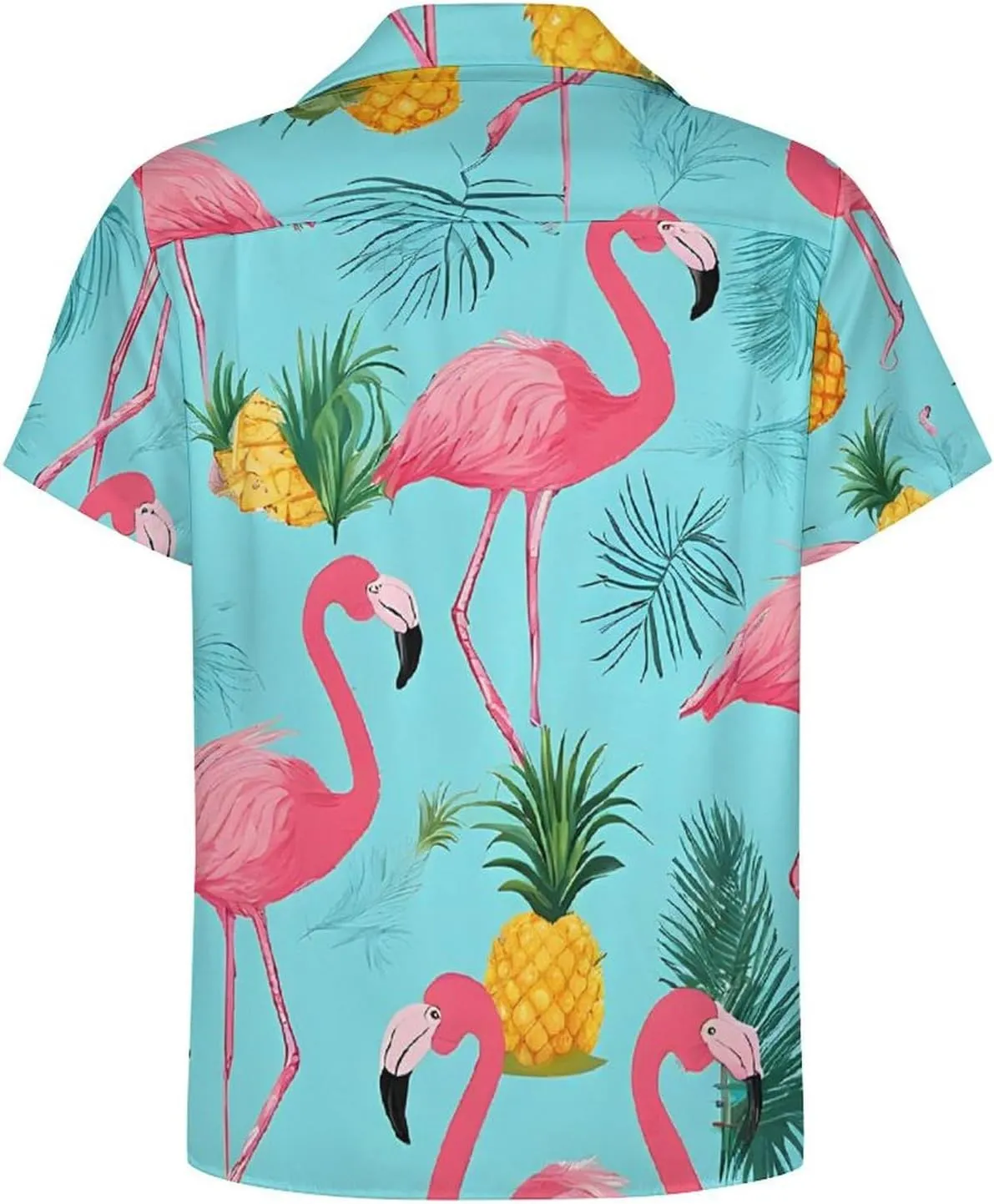 Flamingo Print Print Cuban Collar Shirt Classic Design for Comfort and Style