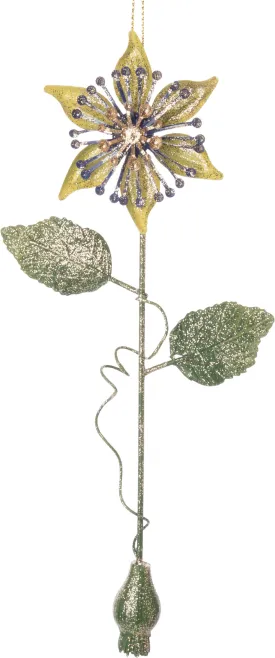 Flower Ornaments with Glittered Stems {multiple styles}