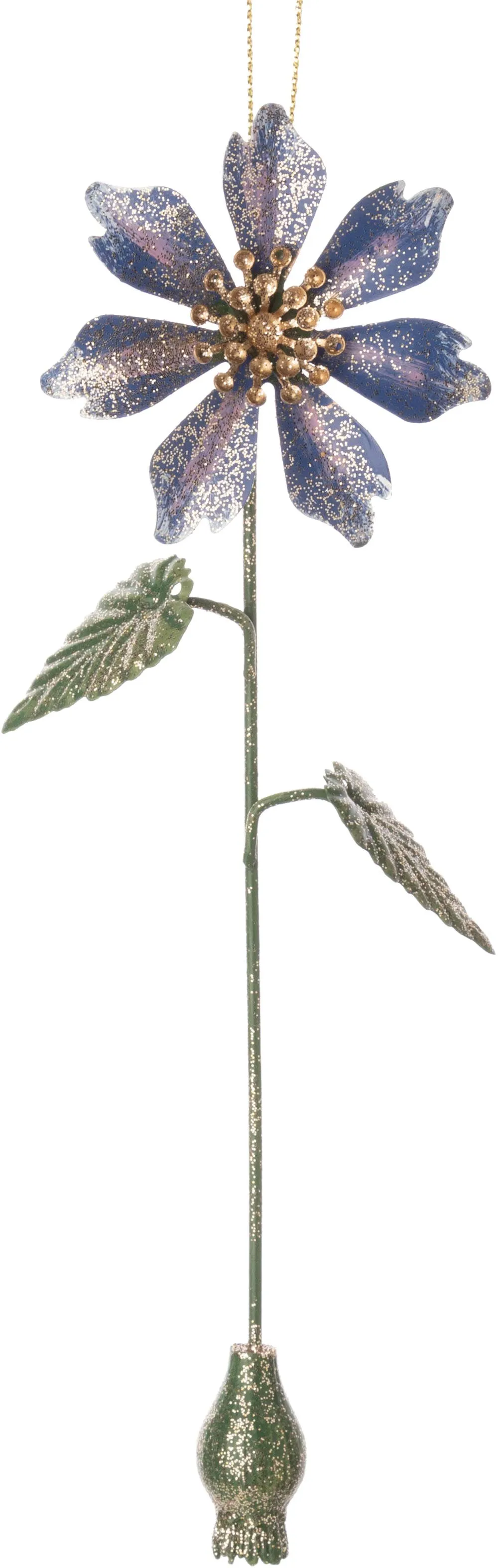 Flower Ornaments with Glittered Stems {multiple styles}