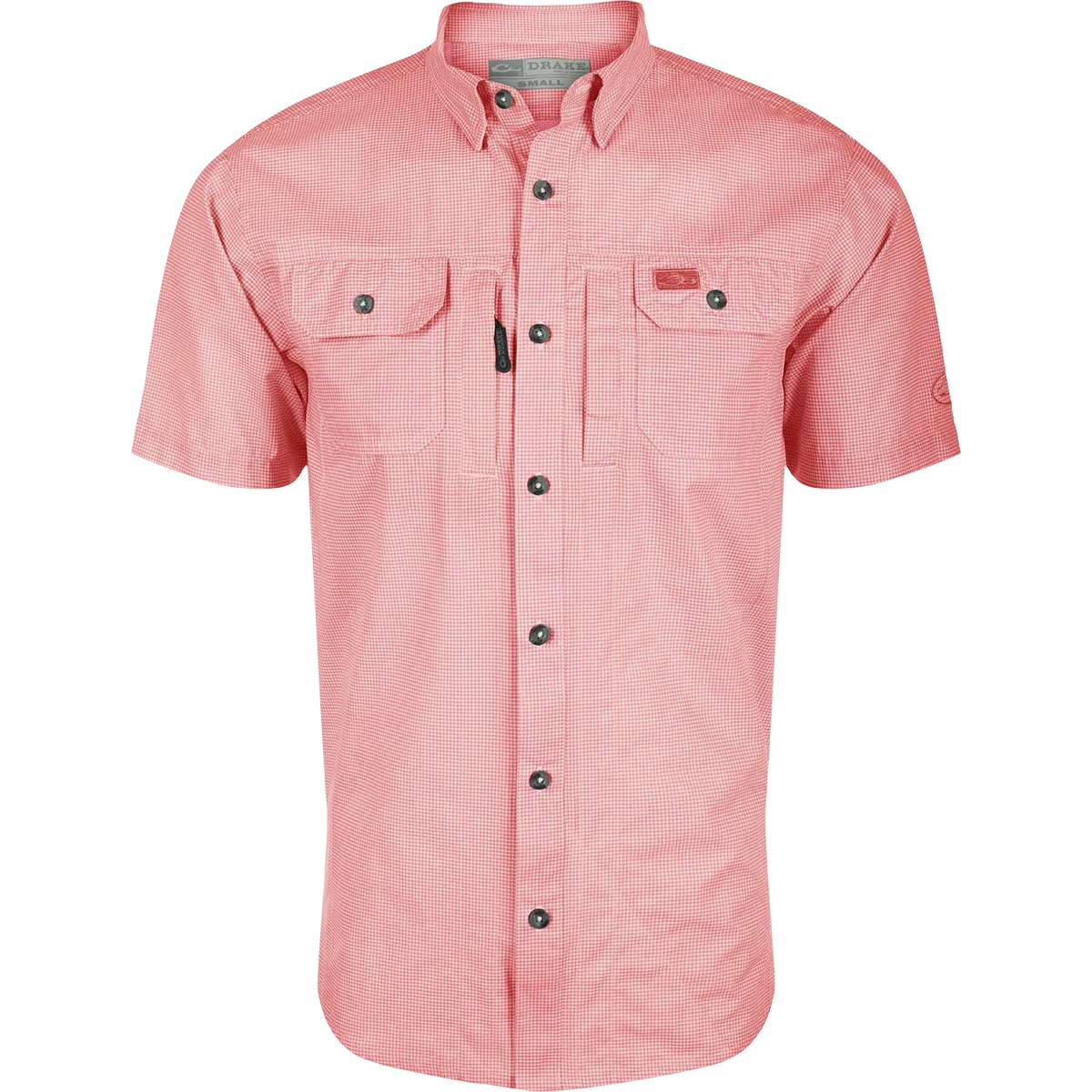 Frat Houndstooth Check Button-Down Short Sleeve Shirt