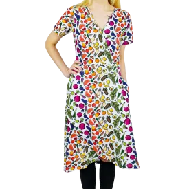 Fruits & Veggies Faux Wrap Dress [FINAL SALE]