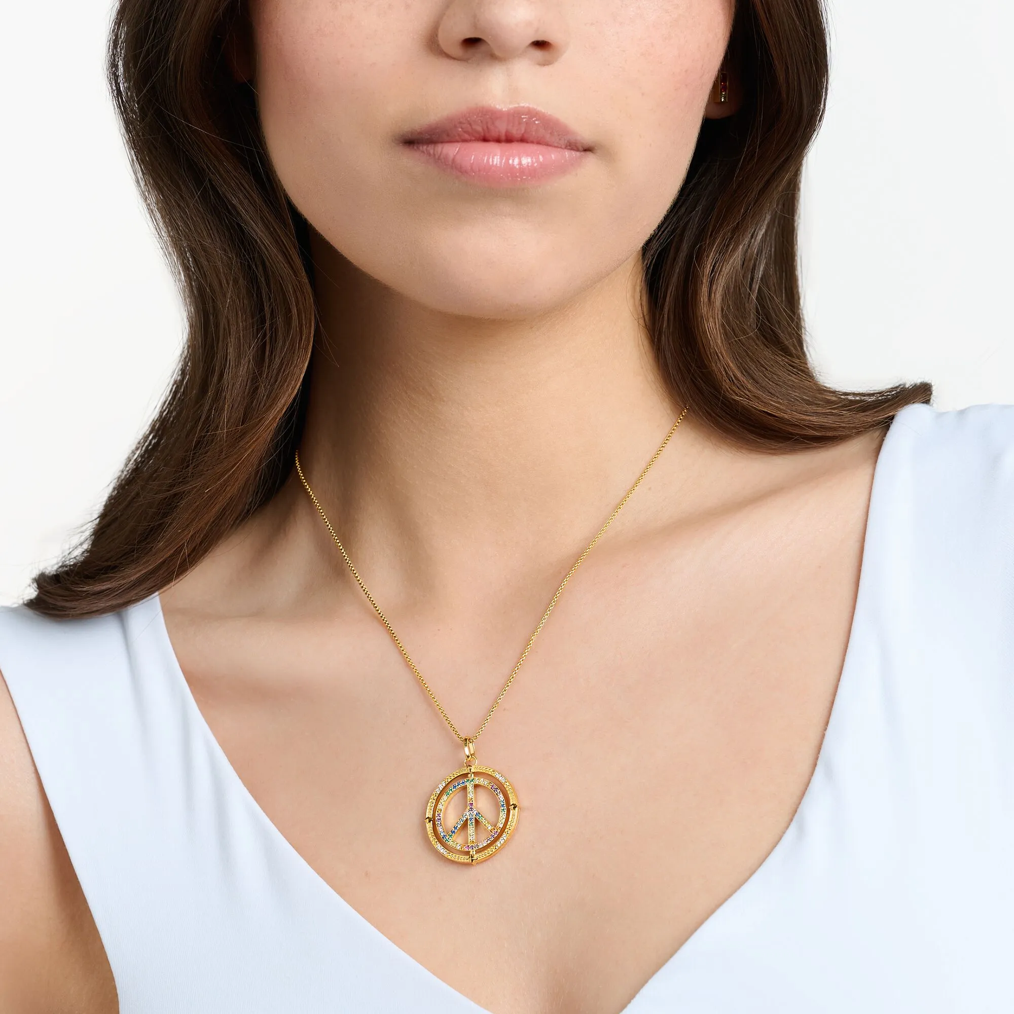 Gold plated Pendant peace sign