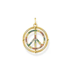 Gold plated Pendant peace sign