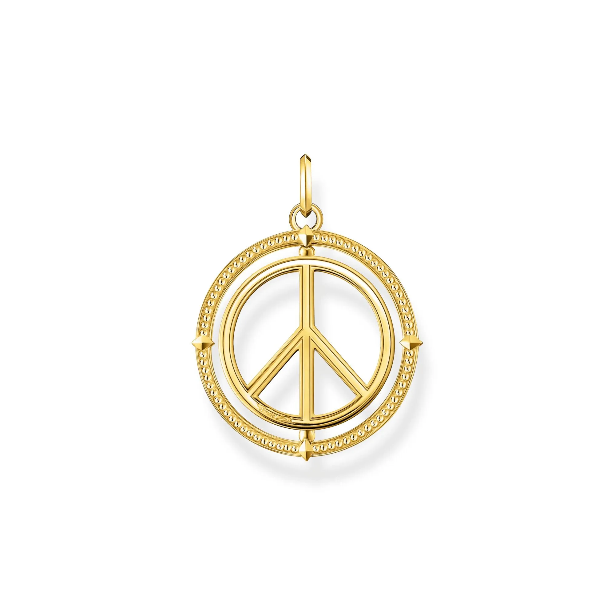 Gold plated Pendant peace sign