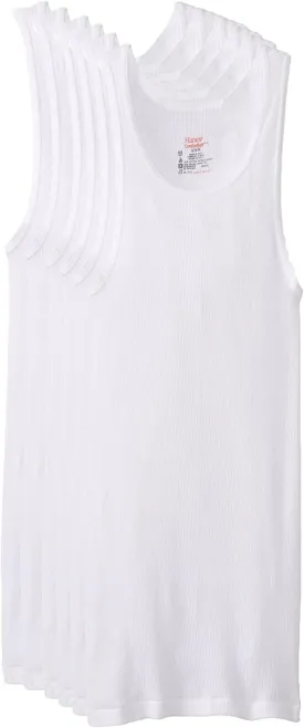Hanes Men's, Moisture-Wicking Ribbed, Lightweight Cotton Tank Undershirts, Multi-Pack