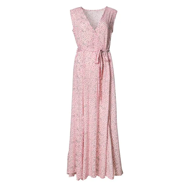 Jastie Women Summer Dress Floral Print Maxi Dresses Bohemian Hippie Beach Long Dress Women's Clothing vestidos de verano