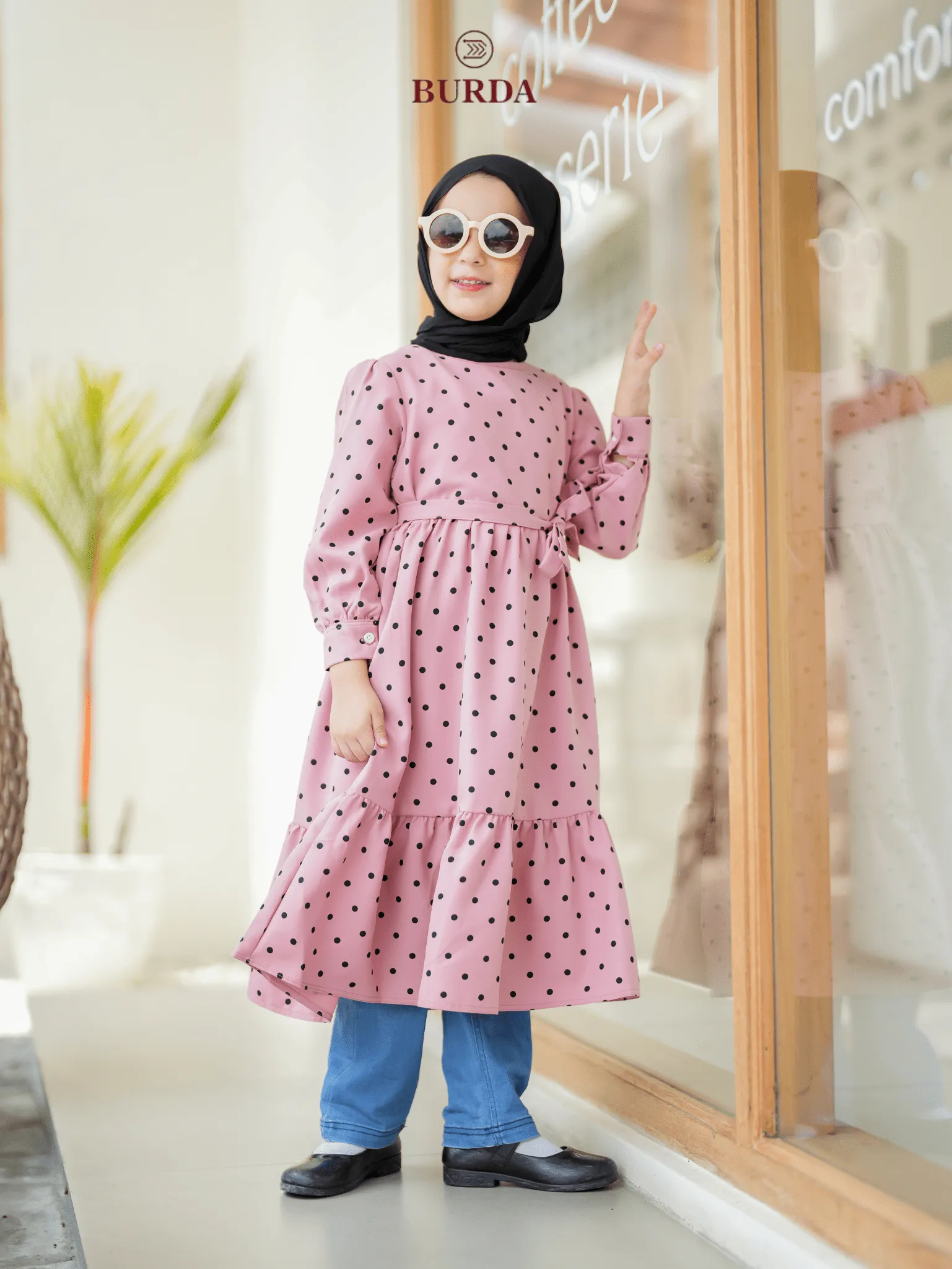 Kid's Pink Polka Dot Dress