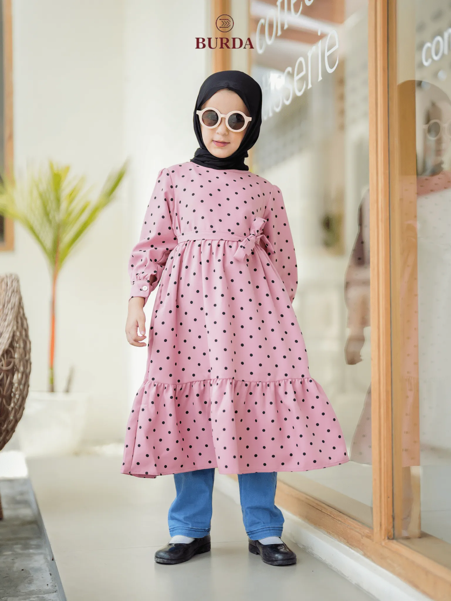 Kid's Pink Polka Dot Dress