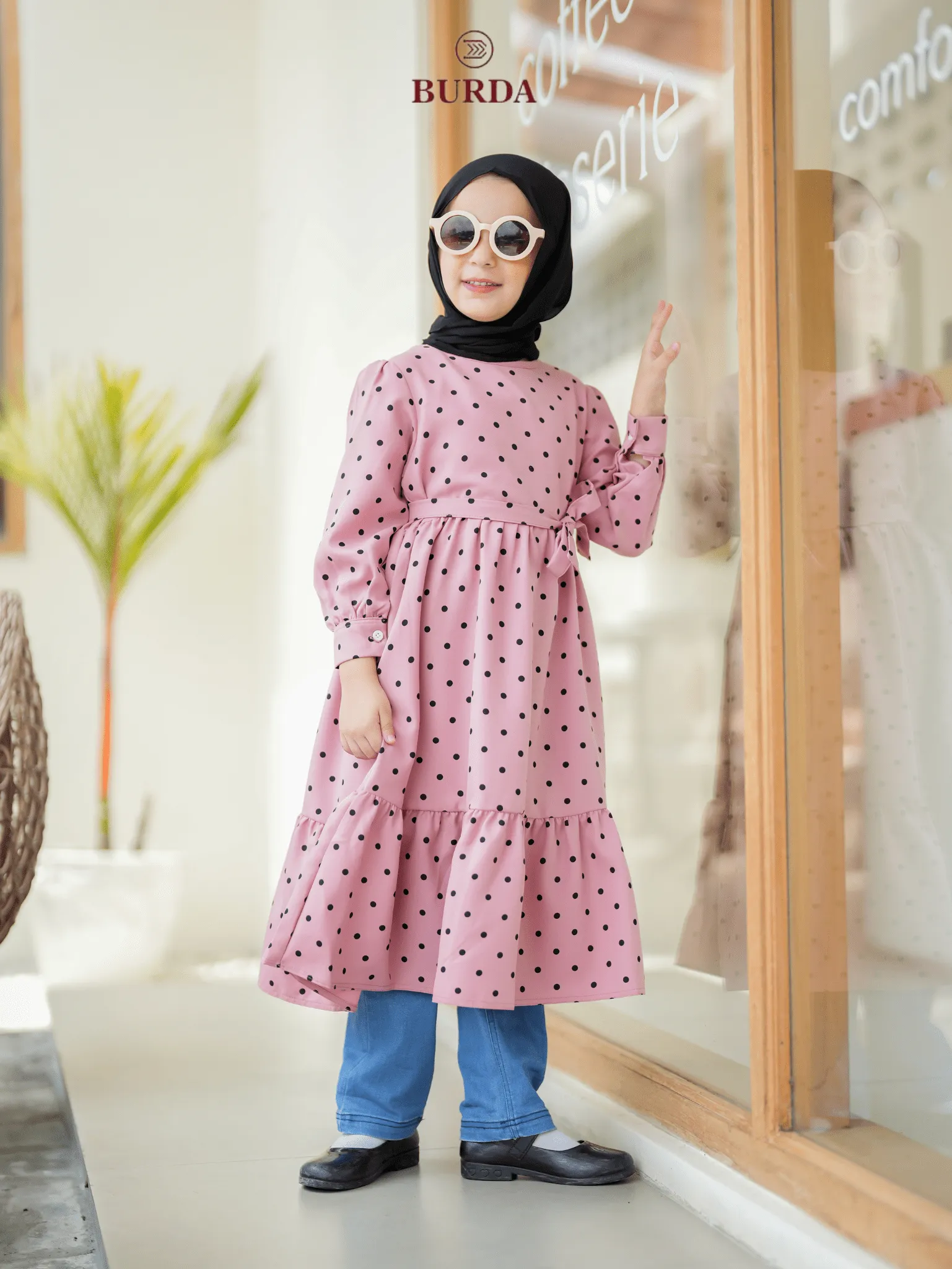 Kid's Pink Polka Dot Dress