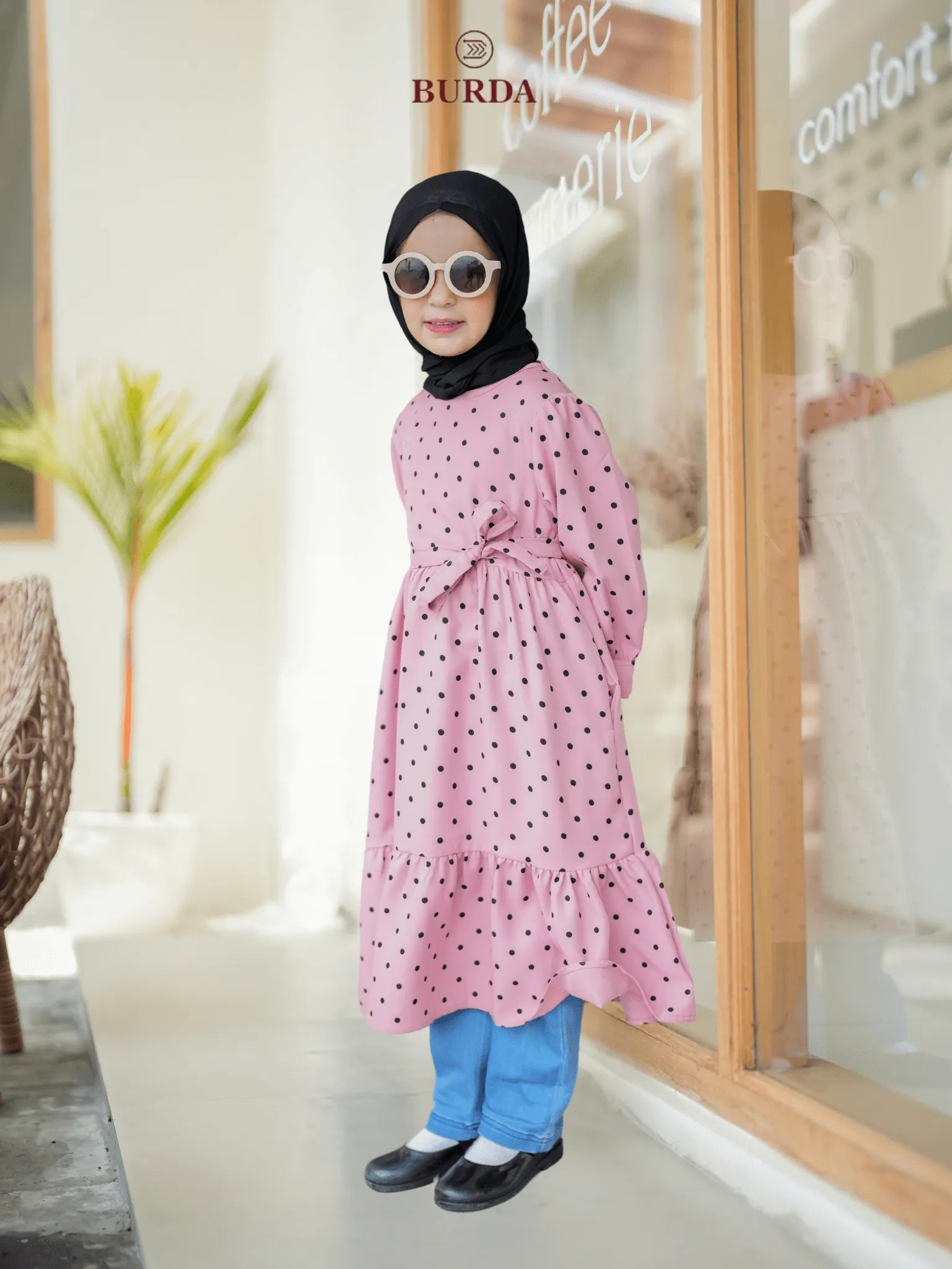 Kid's Pink Polka Dot Dress
