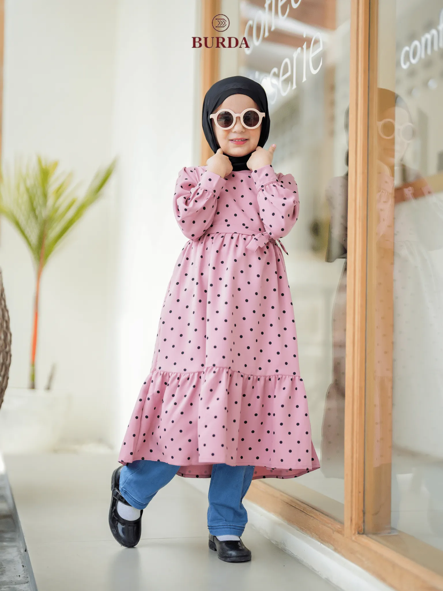 Kid's Pink Polka Dot Dress