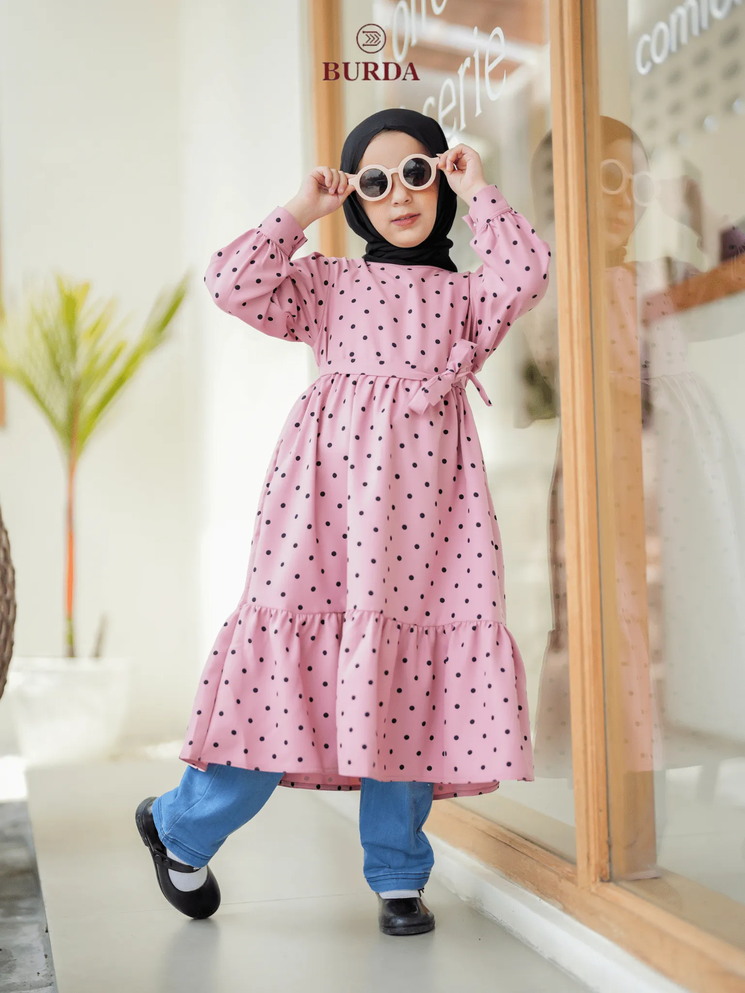 Kid's Pink Polka Dot Dress