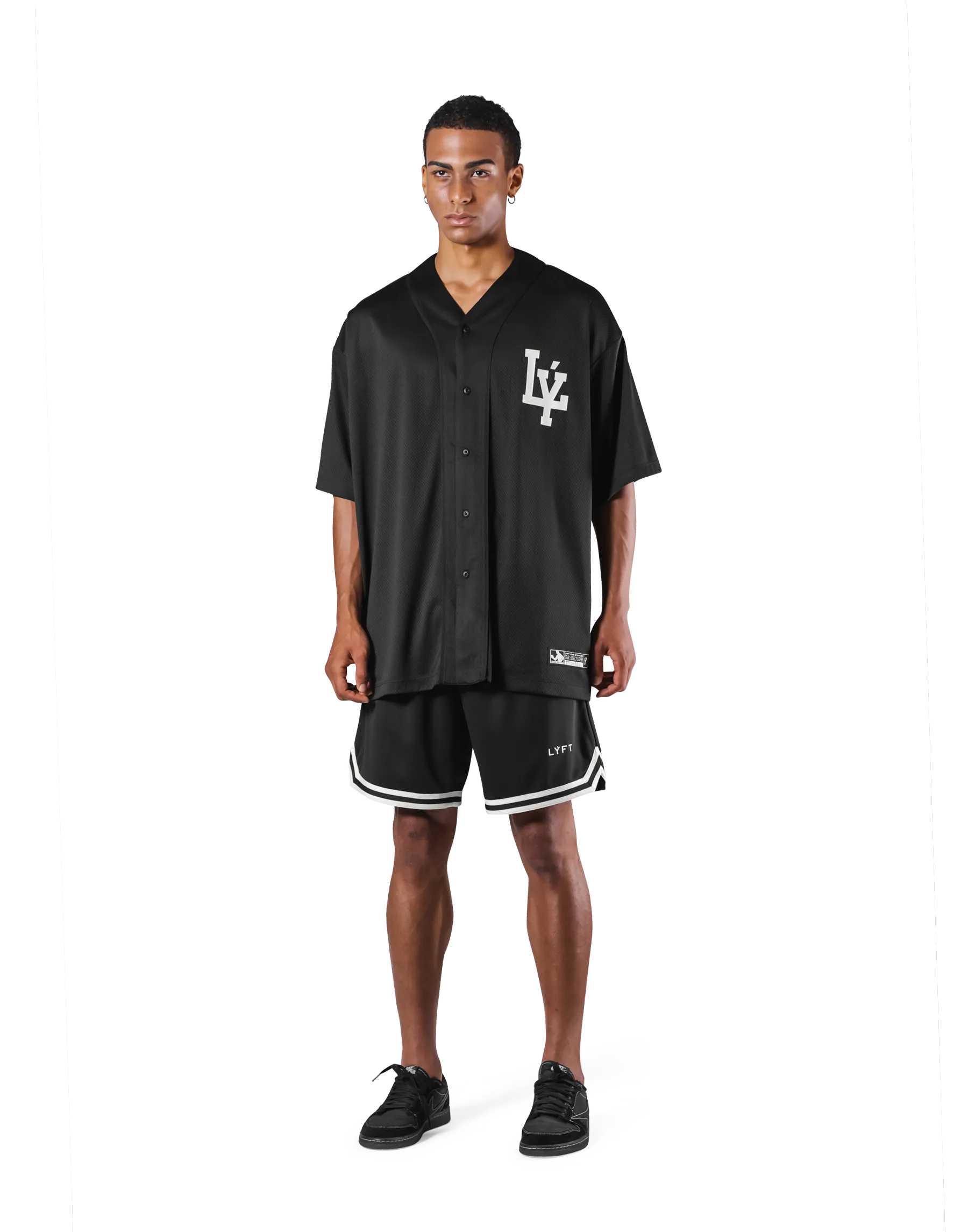 LÝ Logo Baseball Shirt - Black