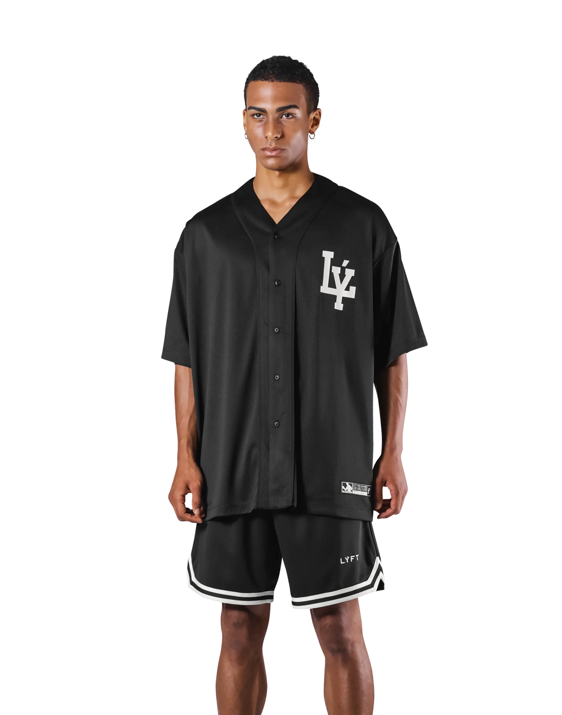 LÝ Logo Baseball Shirt - Black