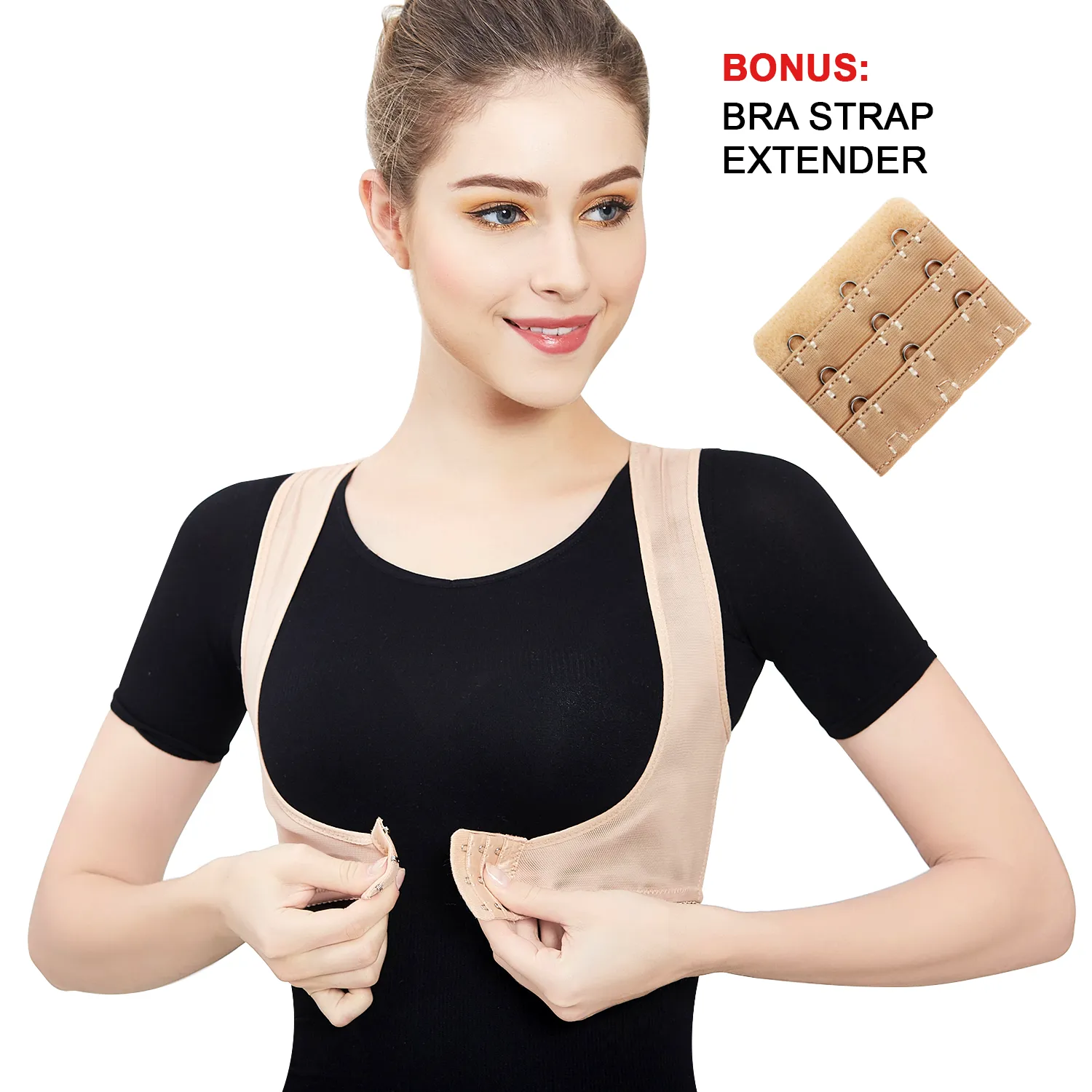 Lady Jeneva Women Posture Corrector X-Strap Shapewear - Beige