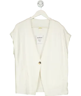 Maeve by Anthropologie White Oversized Knitted Button Up Vest UK XS