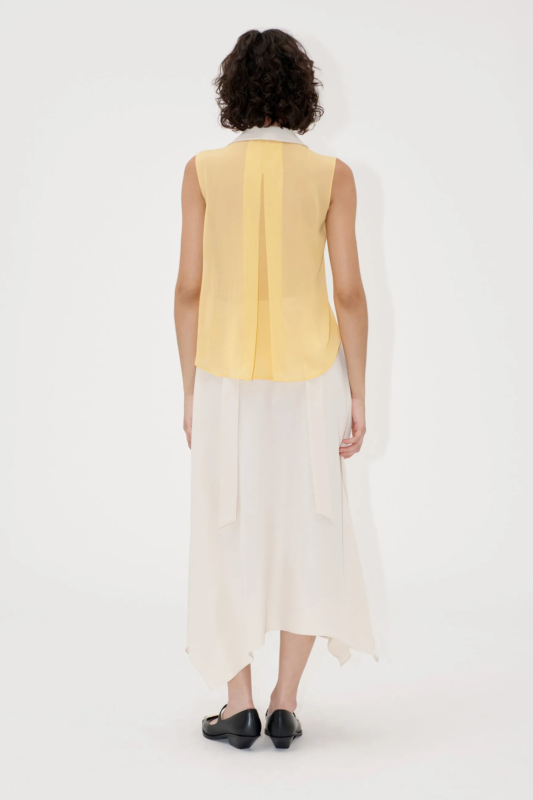 Matte Sheer Tailoring, Tailored Handkerchief Dress