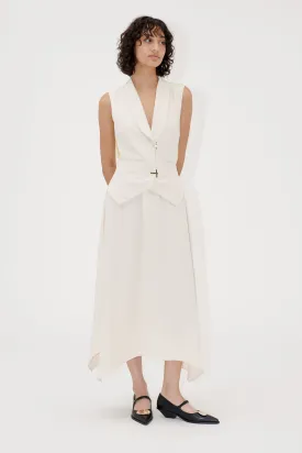 Matte Sheer Tailoring, Tailored Handkerchief Dress