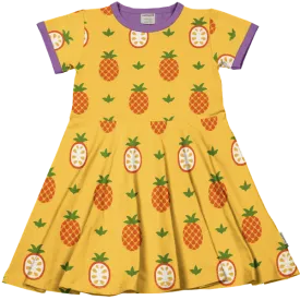 Maxomorra Pineapple Organic Cotton Short Sleeved Circle Dress