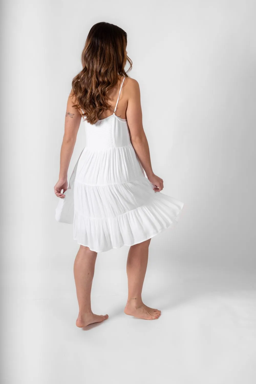 Miami Tiered Strappy Mini Dress