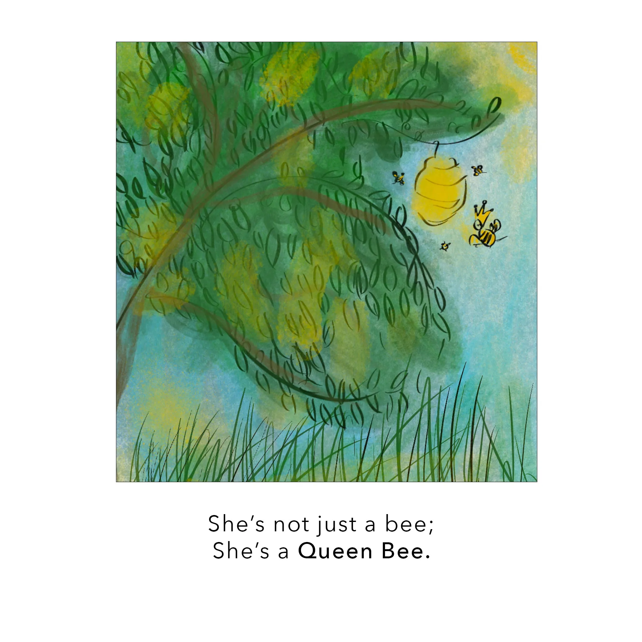 Mother of Pearl "Queen Bee" 18K Gold Charm Necklace