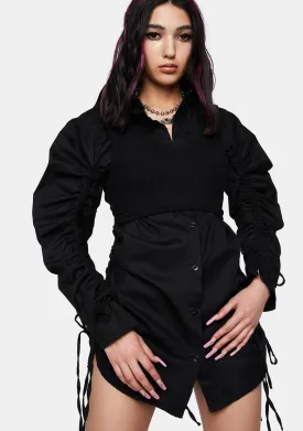 Night Chic For Awhile Layered Shirt Dress