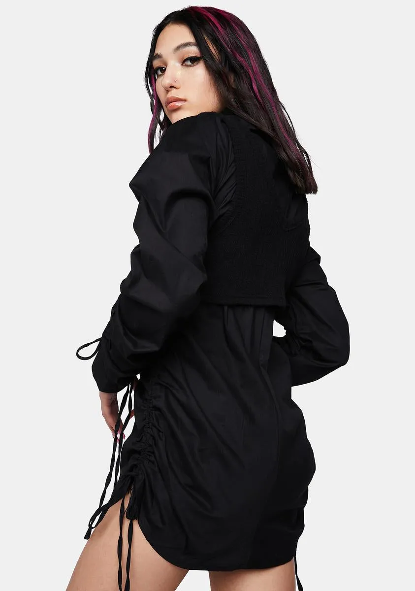 Night Chic For Awhile Layered Shirt Dress