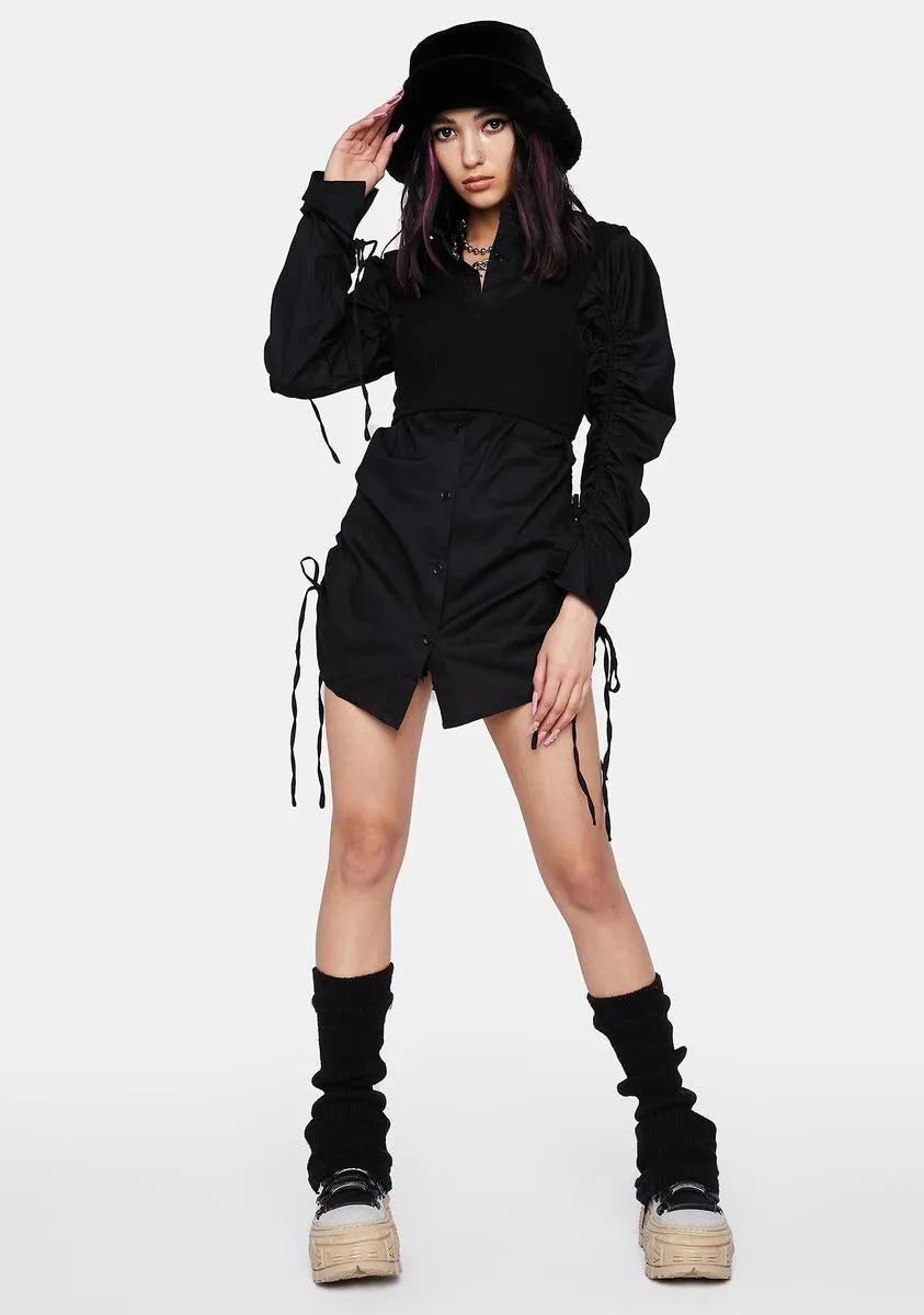 Night Chic For Awhile Layered Shirt Dress