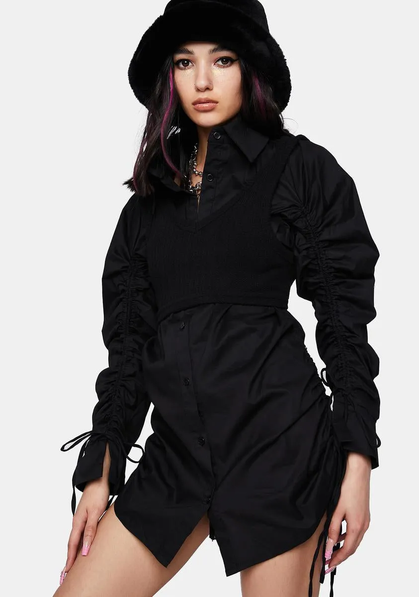 Night Chic For Awhile Layered Shirt Dress
