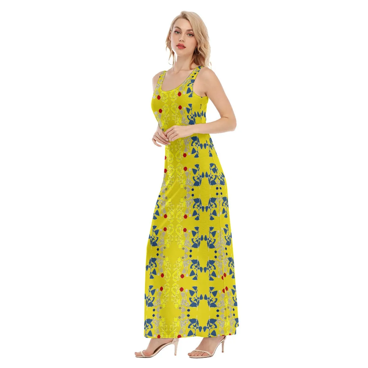 Origen Destination Women's Yellow Patterned Vest Dress