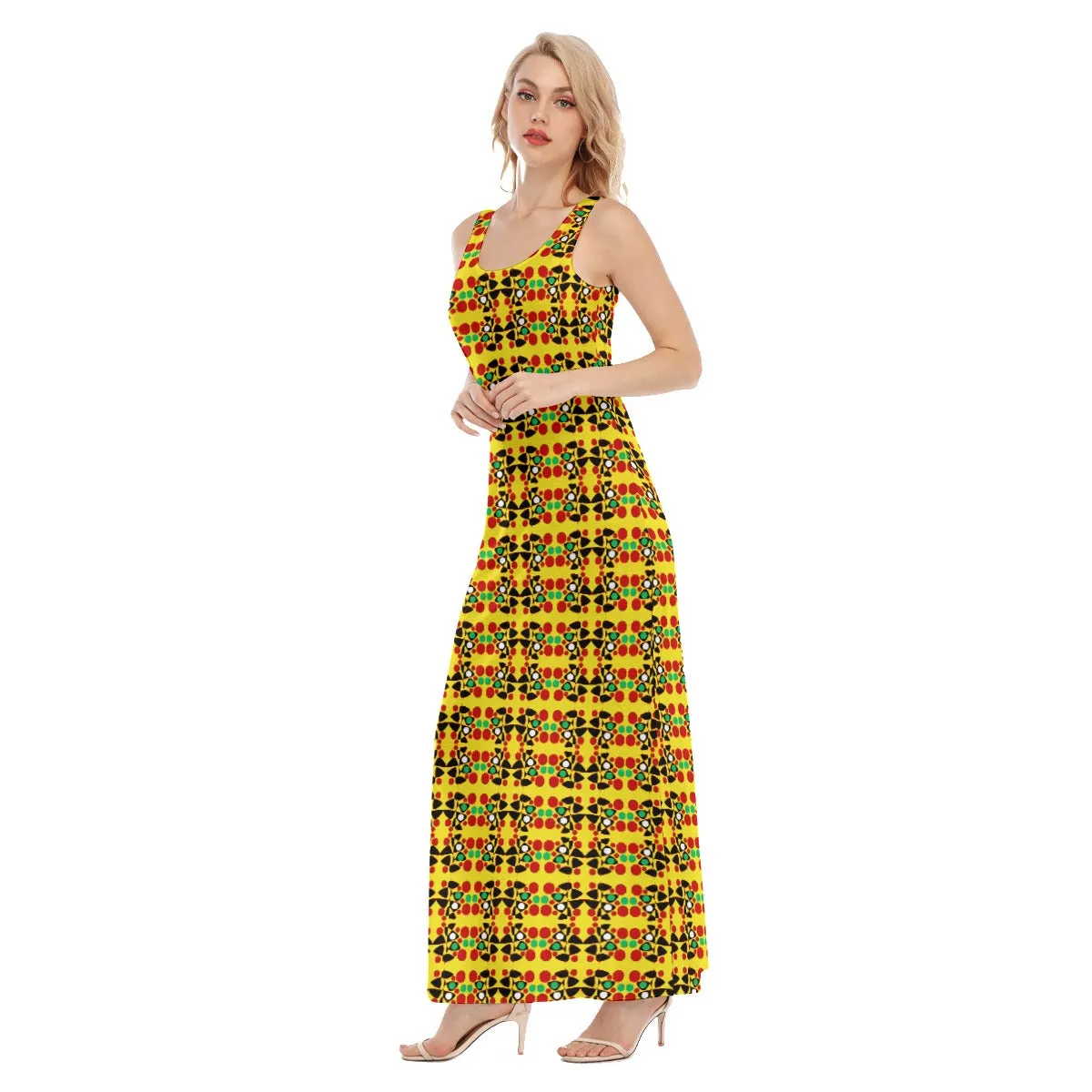 Origen Destination Women's Yellow RBG Pattered Vest Dress