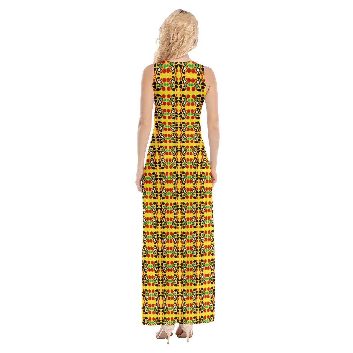Origen Destination Women's Yellow RBG Pattered Vest Dress