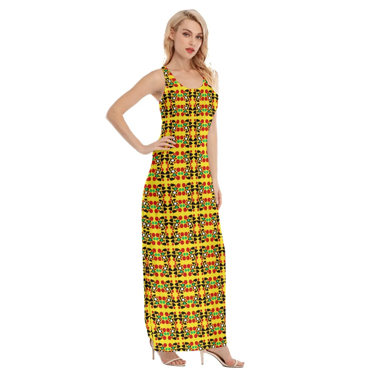 Origen Destination Women's Yellow RBG Pattered Vest Dress