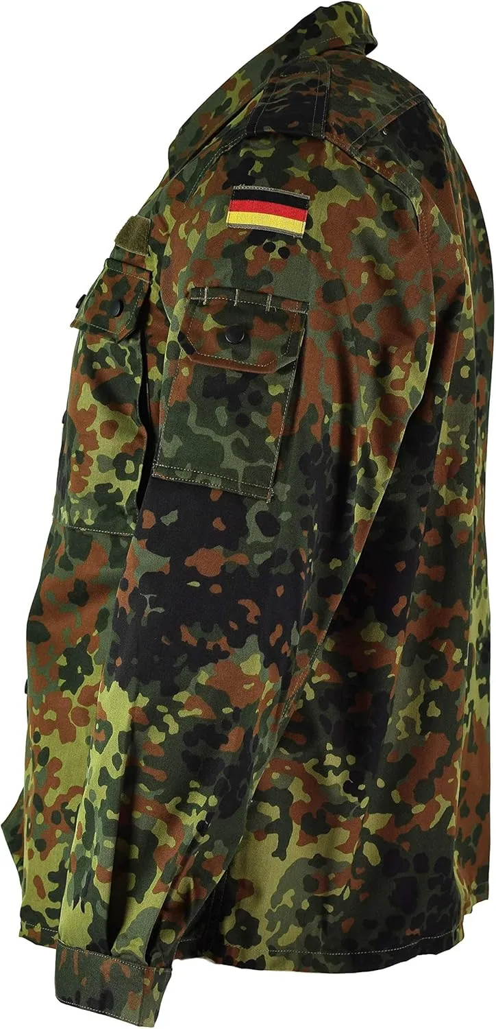 Original GERMAN ARMY JACKET ZIPPED fleck-tarn camouflage tactical combat BW military issue field shirt
