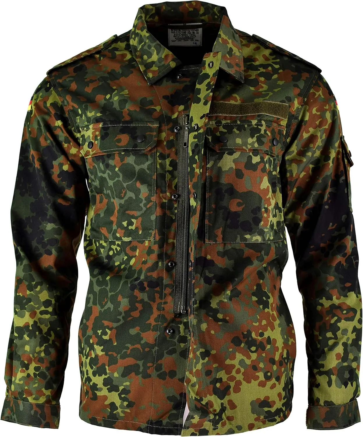 Original GERMAN ARMY JACKET ZIPPED fleck-tarn camouflage tactical combat BW military issue field shirt