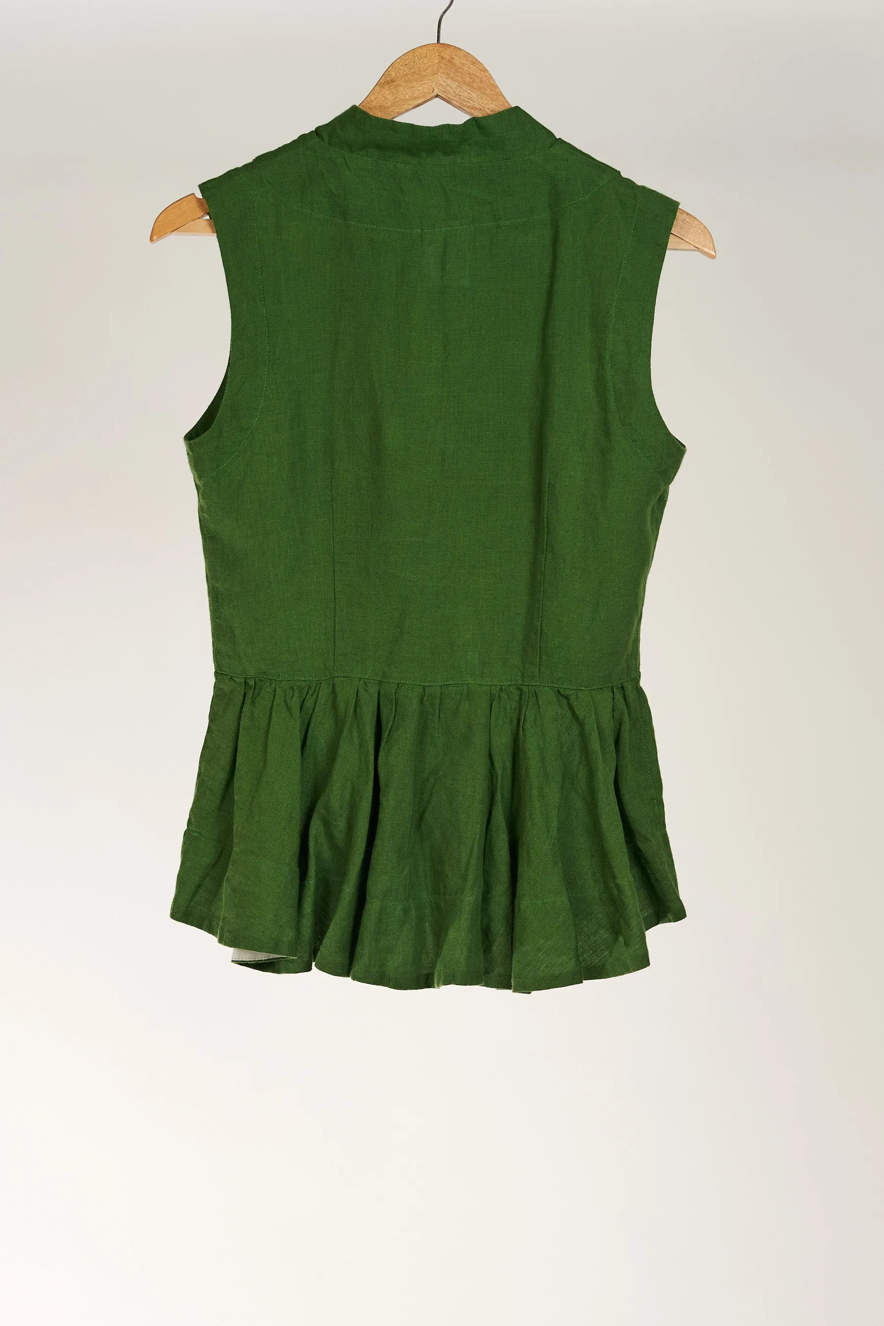 Peplum Vest, Spring Green, Sleeveless