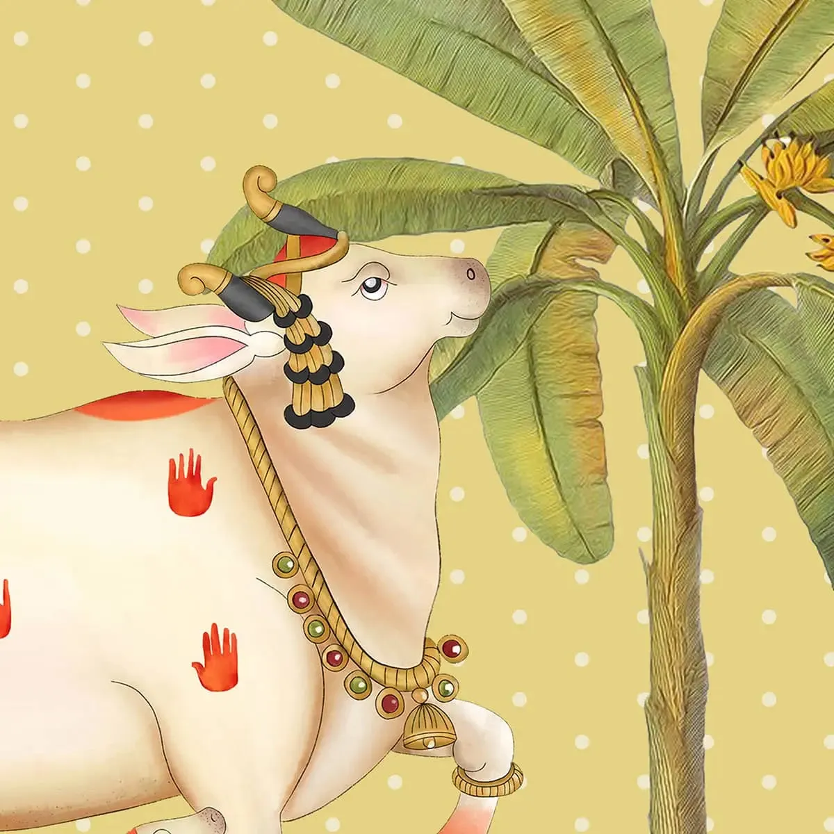 Pichwai Yellow Garden Wallpaper for Rooms