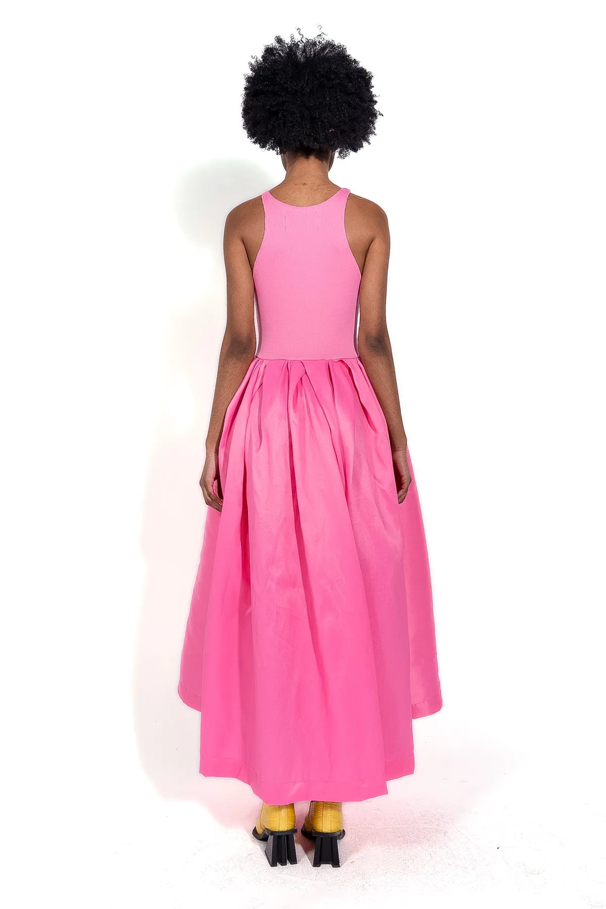PINK DRESS WITH TANK TOP SCOOPED