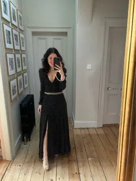 Reformation Black Polka Dot Midi