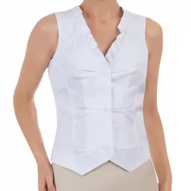 Ruffle Neck Vest in White