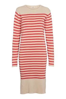 Sailor Stripe Knit Dress - Birch/Cayenne