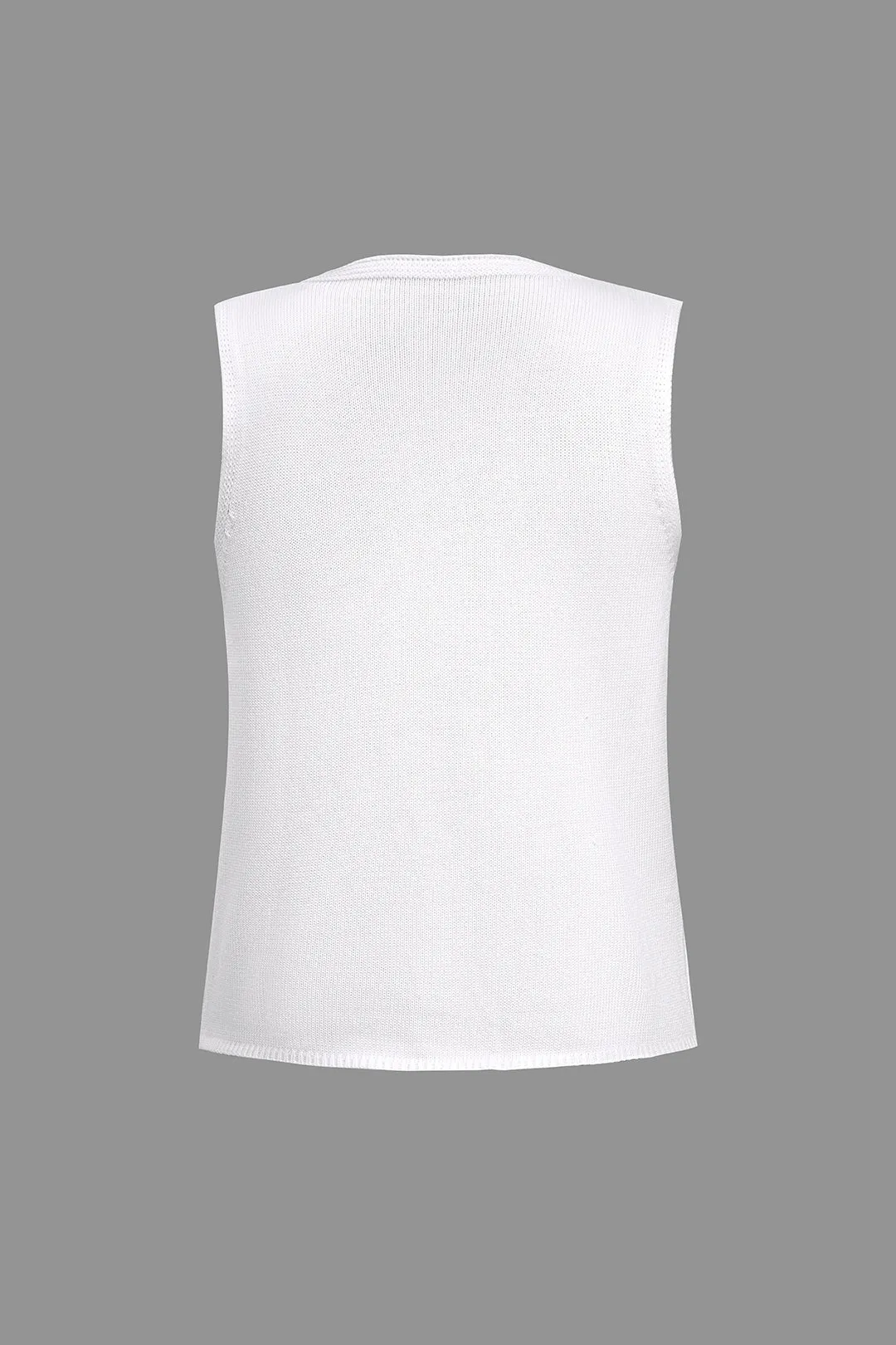 Solid Tie Front Knit Vest