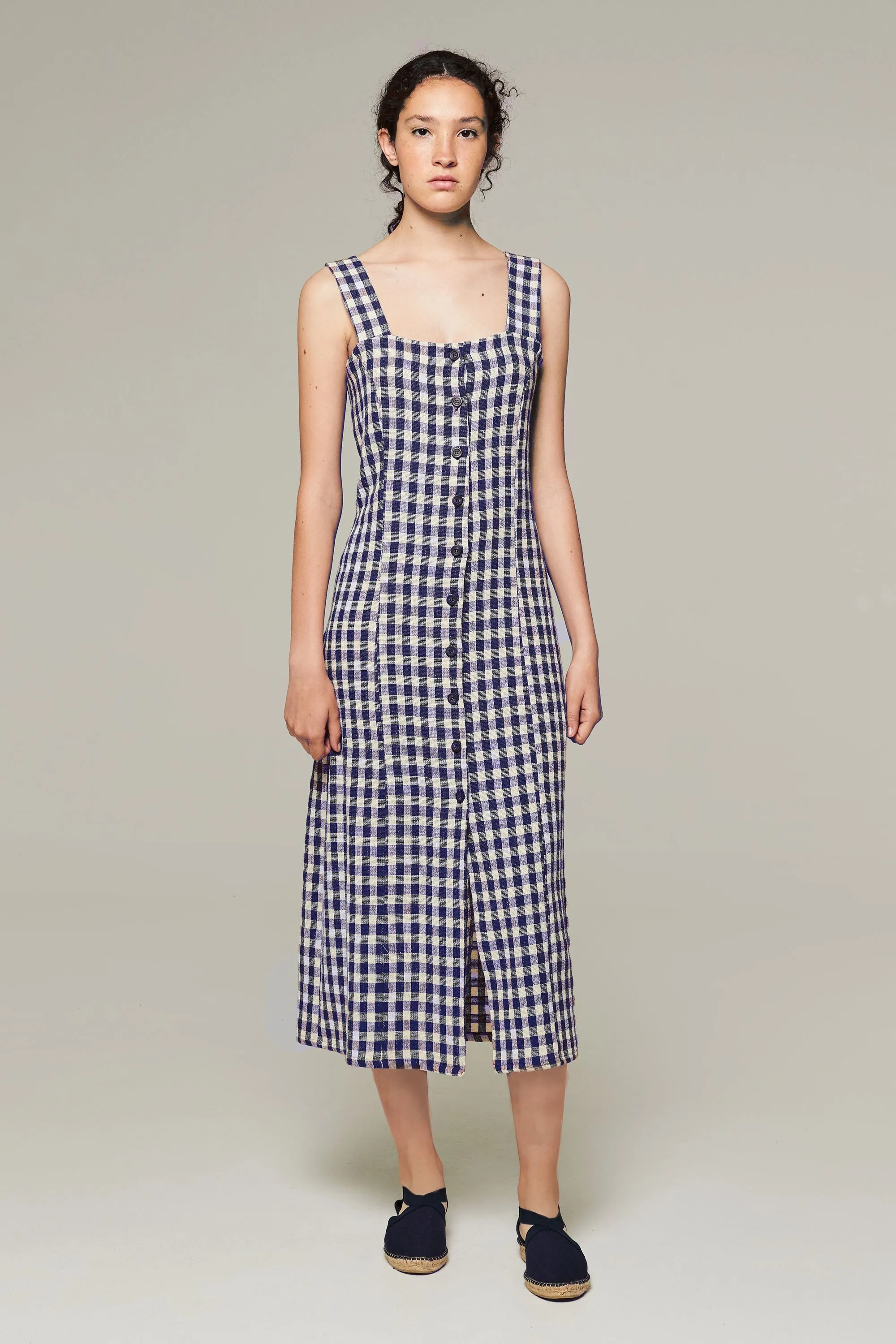 stefan dress navy gingham<br> by Rita Row