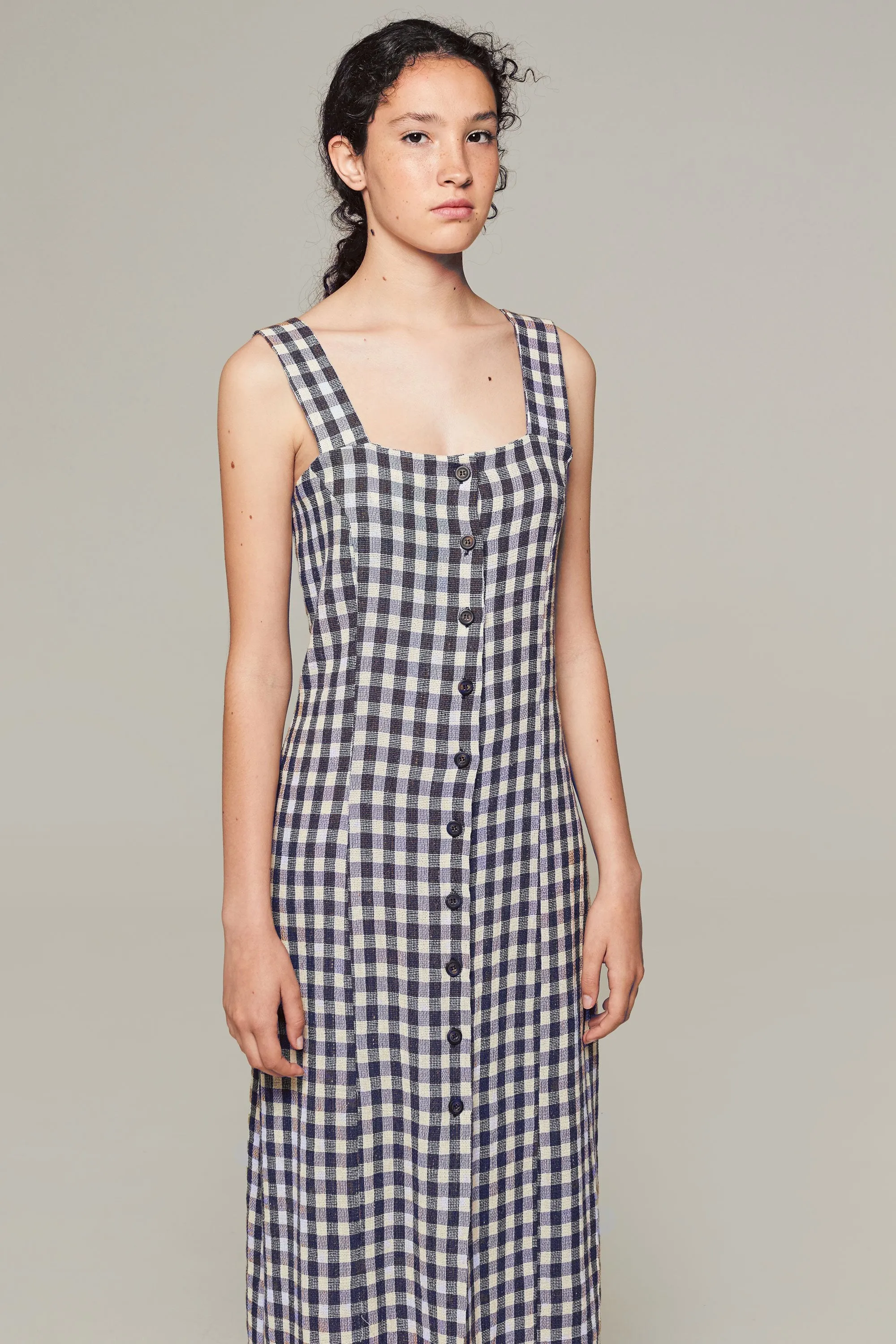stefan dress navy gingham<br> by Rita Row