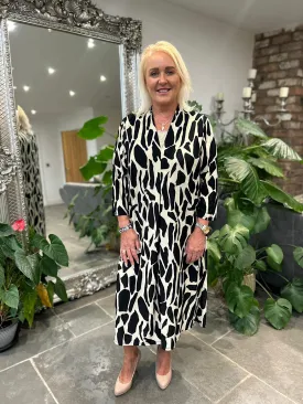 Stone Abstract Patterned Dress Gloria