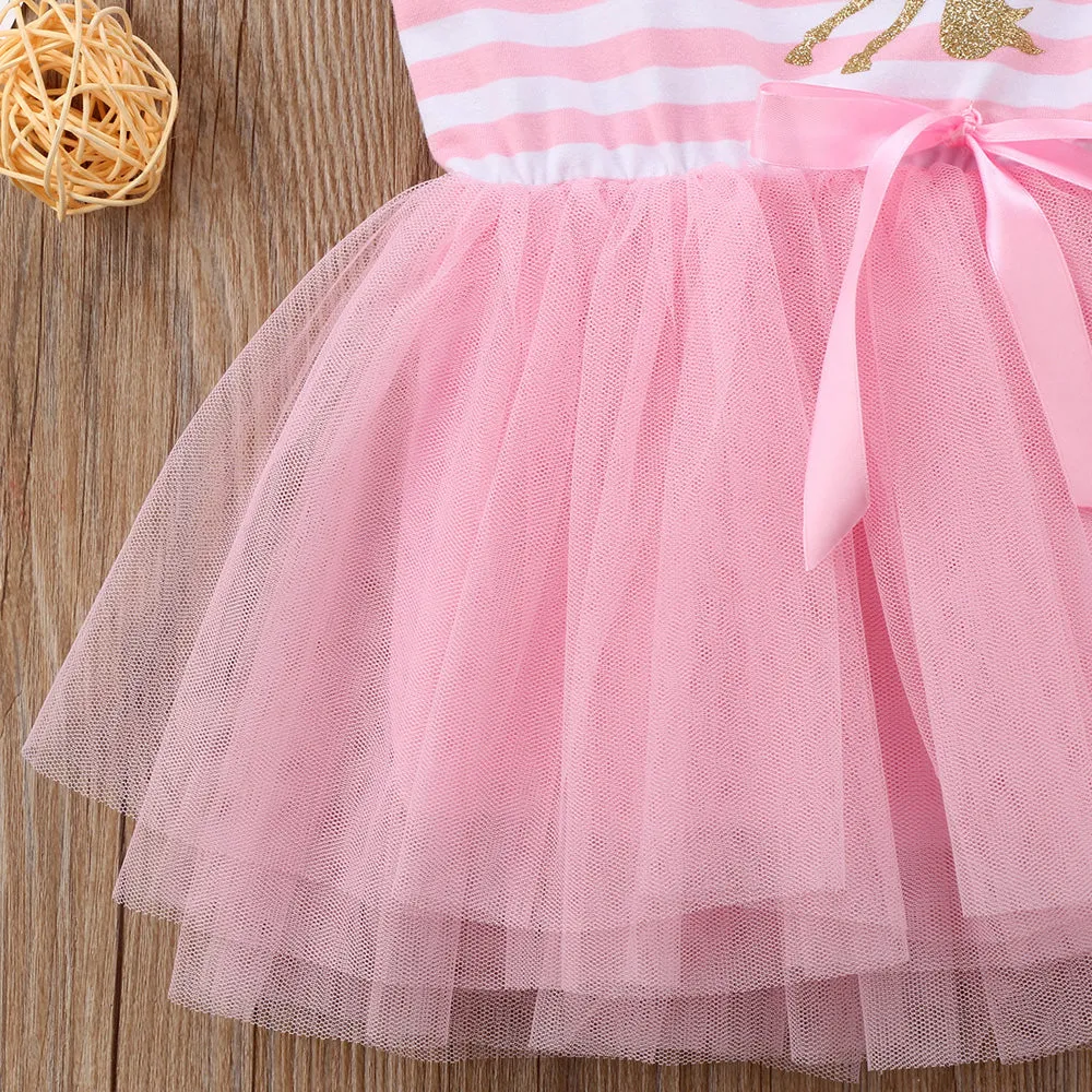 Striped Unicorn Tutu Dress