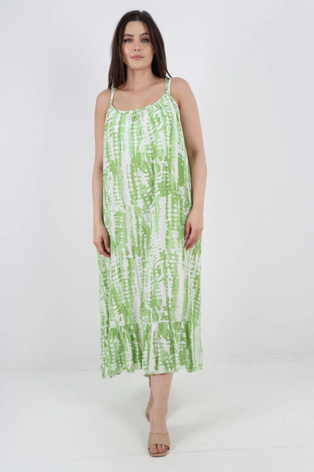 Tie Dye Print Sleeveless Dress