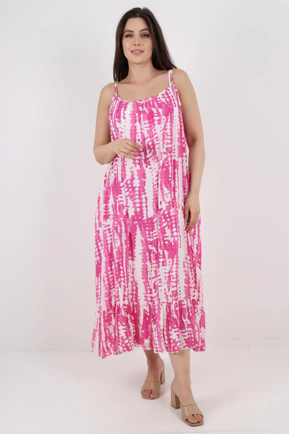 Tie Dye Print Sleeveless Dress