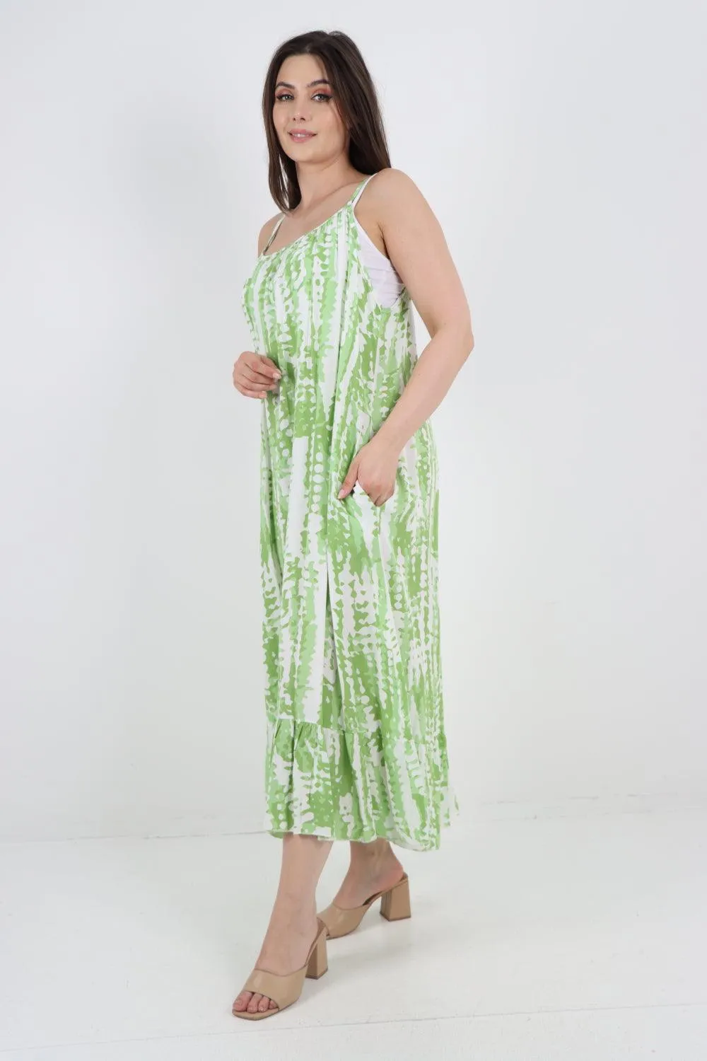 Tie Dye Print Sleeveless Dress