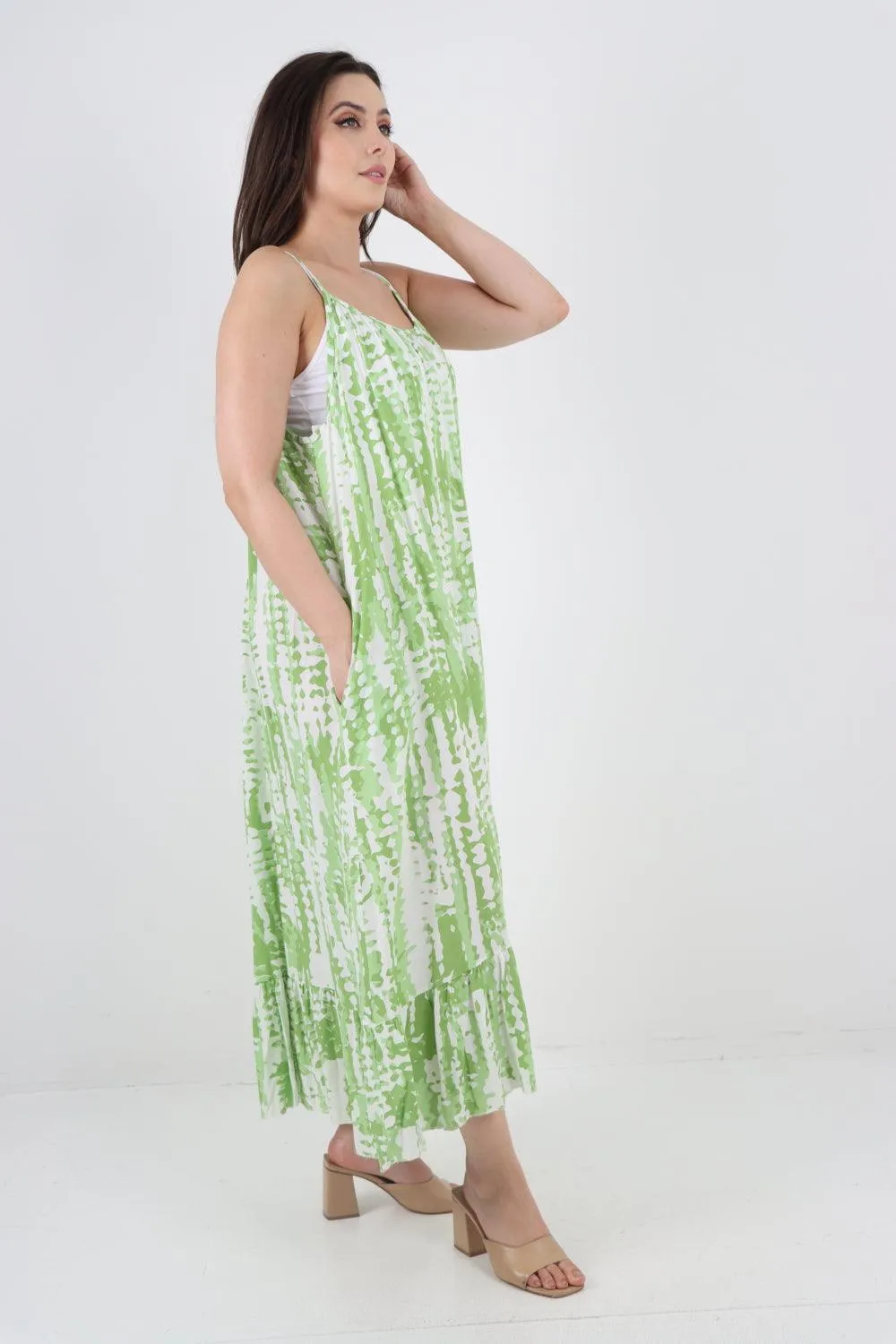 Tie Dye Print Sleeveless Dress